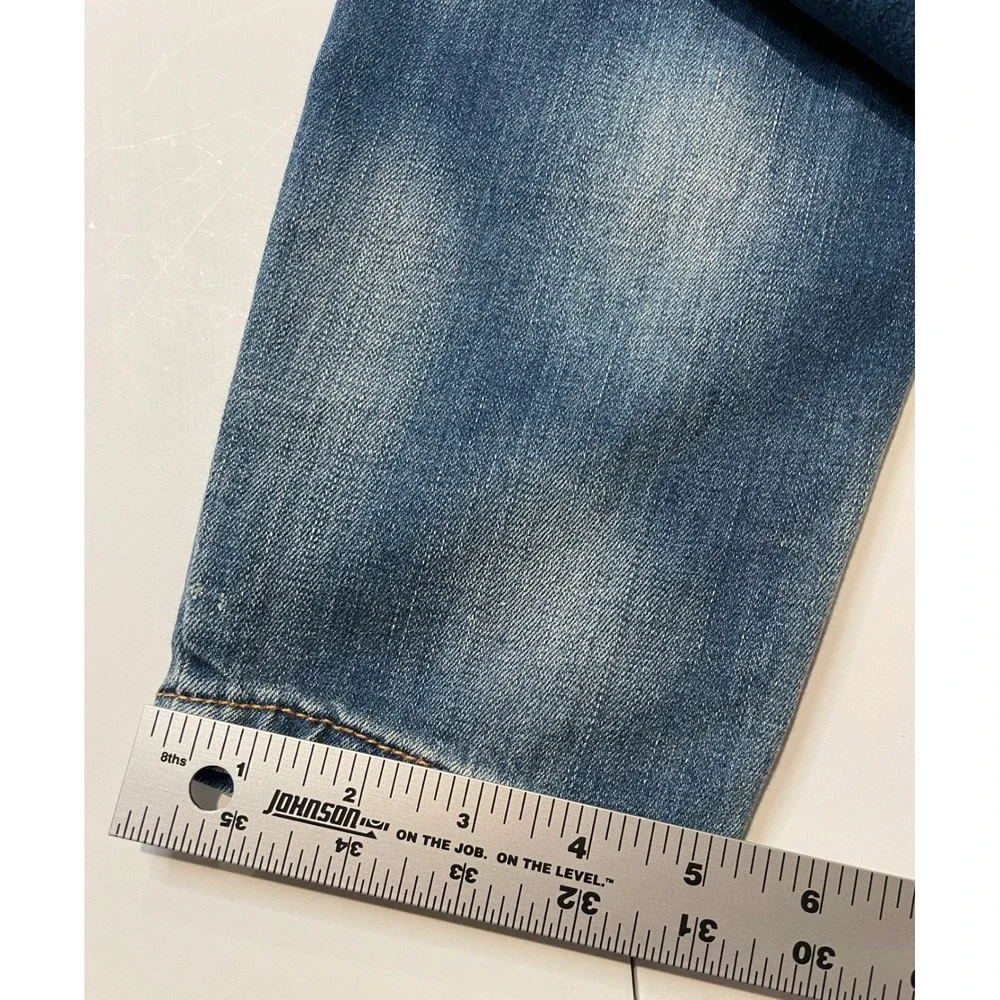 Free People Womens Distressed Skinny Jeans Blue Denim Low Rise Size 28